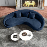 Trueliving Modern Dark Three Seater Sofa Velvet Finish H 36" x W 80" x D 34"
